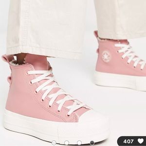 Pink platform converse